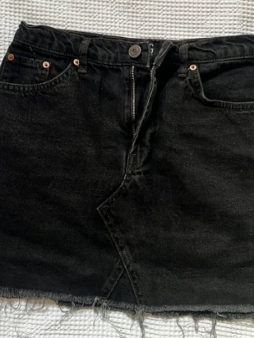 BDG Ulan Bu black denim short skirt
